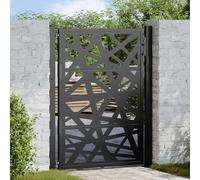 vidaXL Cancello Giardino Nero 100x125 cm in Acciaio Design Leggero, cancello della Recinzione, cancello Esterno, cancello del Metallo