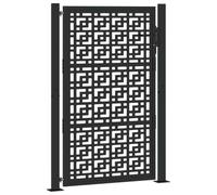 vidaXL Cancello da giardino 105x155 cm in acciaio nero design a croce
