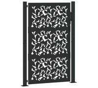 vidaXL Cancello da giardino Design a foglia in acciaio Nero 105x155 cm
