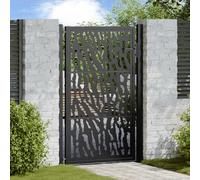 vidaXL Cancello da giardino 105x155 cm Nero in acciaio – design a traliccio