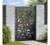 vidaXL Cancello Giardino Nero 105x155 cm in Acciaio Design Leggero, cancello della Recinzione, cancello Esterno, cancello del Metallo