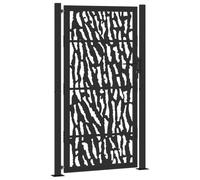 vidaXL Cancello Giardino Nero 100x175 cm in Acciaio Design a Traccia, cancello della Recinzione, cancello Esterno, cancello del Metallo