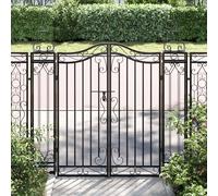 vidaXL Cancello da Giardino Nero 121x8x120 cm in Ferro Battuto, cancello in Ferro battuto, cancello, cancello in Ferro