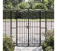 vidaXL Cancello da Giardino Nero 121x8x150 cm in Ferro Battuto Questo cancello da giardino ornamentale con aste eleganti è l'ingresso ideale per la recinzione del vostro giardino o del vostro patio. M