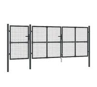 vidaXL Cancello da Giardino Rete Antracite 400x175 cm Acciaio Zincato, cancello da Giardino in Rete, cancello, cancello Anteriore, cancello da Esterno