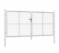 vidaXL Cancello da Giardino Rete Argento 300x175 cm Acciaio Zincato