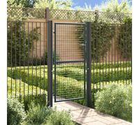 vidaXL Cancello da Giardino Rete di Acciaio Zincato 100x175 cm Grigio