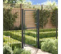 vidaXL Cancello da Giardino Rete di Acciaio Zincato 100x200 cm Grigio