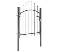 vidaXL Cancello da Giardino Antiruggine Anticorrosione Stabile Resistente Barriera di Sicurezza Robusto Ingresso Recinzione Arco Acciaio 1x1,5 m Nero