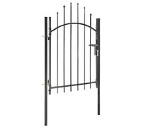 vidaXL Cancello da Giardino Antiruggine Anticorrosione Stabile Resistente Barriera di Sicurezza Robusto Ingresso Recinzione Arco Acciaio 1x1,75 m Nero