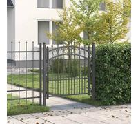 vidaXL Cancello della recinzione con punte Emmen Grigio 100 x 100 cm