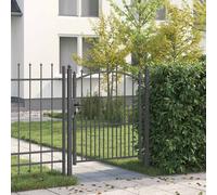 vidaXL Cancello della recinzione con punte Grigio 125 x 100 cm