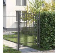 vidaXL Cancello della recinzione con punte Grigio 200 x 100 cm