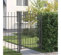 vidaXL Cancello della Recinzione con Punte Grigio 200 x 100 cm, Giardino e terrazza, Rettangolare, cancello Moderno, cancello Esterno, Serratura a Chiave, barriera di Sicurezza, Patio Decorativo