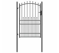 vidaXL Cancello della Recinzione con Punte Grigio 200 x 100 cm, Sicurezza per Il Giardino, cancello in Acciaio Robusto, barriera Rettangolare, Stile Moderno e conveniente