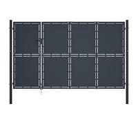 vidaXL Cancello di Recinzione Cancellata per Recinzioni Ingresso Porta Entrata Prodotti per Staccionate in Acciaio 350x175 cm Antracite
