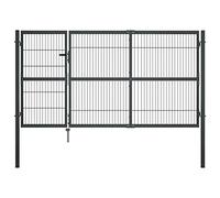 vidaXL Cancello di Recinzione con Pali Robusto Classico Antiruggine Recinto da Giardino Ingresso in Acciaio Verniciato 350x140 cm Antracite