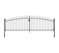 vidaXL Cancello Doppio con Punte a Lancia 400x175 cm