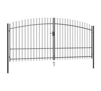 vidaXL Cancello doppio con punte a lancia 400x225 cm