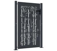 vidaXL Cancello Giardino Antracite 100x125 cm in Acciaio Design bambù, cancello, cancello in Acciaio, cancello da Esterno, cancello di Sicurezza