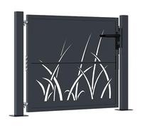 vidaXL Cancello Giardino Antracite 105x105 cm in Acciaio Design Erba, cancello, cancello in Acciaio, cancello da Esterno, cancello di Sicurezza