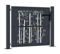 vidaXL Cancello Giardino Antracite 105x80 cm in Acciaio Design Bambù, cancello, cancello in acciaio, cancello da esterno, cancello di sicurezza