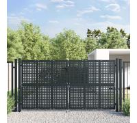 vidaXL Cancello Giardino Antracite 300x150 cm in Acciaio