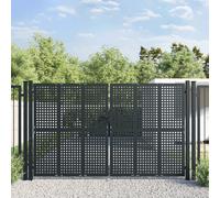 vidaXL Cancello Giardino Antracite 300x200 cm in Acciaio
