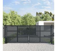 vidaXL Cancello Giardino Antracite 400x150 cm in Acciaio