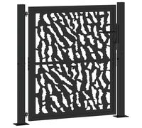 vidaXL Cancello Giardino Nero 105x106 cm in Acciaio Design a Traccia, cancello della Recinzione, cancello Esterno, cancello del Metallo