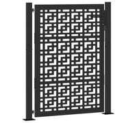 vidaXL Cancello Giardino Nero 105x130 cm in Acciaio Design a Croce, cancello della Recinzione, cancello Esterno, cancello del Metallo