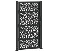 vidaXL Cancello Giardino Nero 105x180 cm in Acciaio Design a Foglia, cancello della recinzione, cancello esterno, cancello del metallo