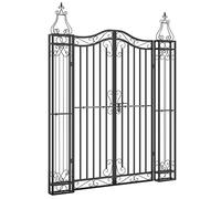 vidaXL Cancello da Giardino in Ferro Battuto Nero 121x8x150 cm