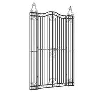 vidaXL Cancello da giardino in ferro battuto 121x8x200 cm Nero