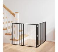 vidaXL Cancello per cani 2 pcs Nero 100 x 80 cm Acciaio zincato