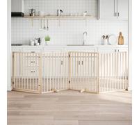 vidaXL Recinzione per Cani con Porta 4 Pannelli Legno di Pioppo