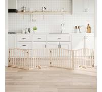 vidaXL Cancello per Cani con Porta Pieghevole 4 Pannelli 320 cm Pioppo, cancello per animali domestici, cancello per cani, cancello per cuccioli per scale