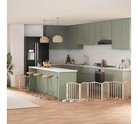 vidaXL Cancello per Cani con Porta Pieghevole 9 Pannelli 450 cm Pioppo, cancello per cani con porta, cancello per cani per scale, cancello per cuccioli