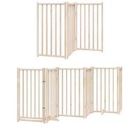 Cancello per Cani con Porta Pieghevole 9 Pannelli 450 cm Pioppo