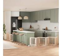 vidaXL Cancello per Cani con Porta Pieghevole 9 Pannelli 450 cm Pioppo, cancello per cani con porta, cancello per cani per scale, cancello per cuccioli