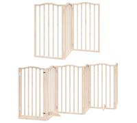 vidaXL Cancello per Cani con Porta Pieghevole 9 Pannelli 450 cm Pioppo, cancello per cani con porta, cancello per cani per scale, cancello per cuccioli