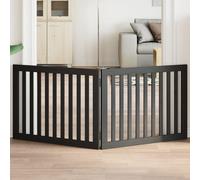 vidaXL Cancello per Cani Pieghevole 2 Pannelli Nero 160cm Legno Pioppo