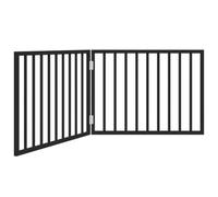 vidaXL Cancello per Cani Pieghevole 2 Pannelli Nero 160cm Legno Pioppo