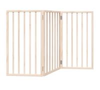 vidaXL Cancello per Cani Pieghevole 3 Pannelli 150 cm Legno di Pioppo