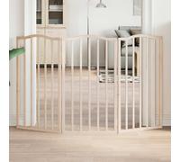 vidaXL Cancello per Cani Pieghevole 3 Pannelli 150 cm Legno di Pioppo, cancello per animali domestici, cancello di sicurezza per cani, cancello per cuccioli per scale
