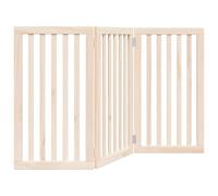 vidaXL Cancello per Cani Pieghevole 3 Pannelli 150 cm Legno di Pioppo, cancello per animali domestici, cancello di sicurezza per cani, cancello per cuccioli per scale