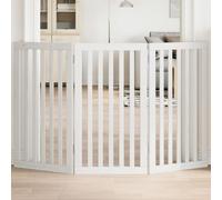 vidaXL Cancello per Cani Pieghevole 3 Pannelli Bianco 150 cm Pioppo