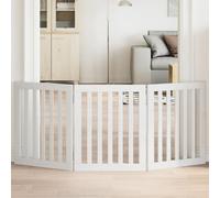 vidaXL Cancello per Cani Pieghevole 3 Pannelli Bianco 150 cm Pioppo