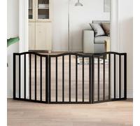 vidaXL Cancello per Cani Pieghevole 3 Pannelli Nero 150cm Legno Pioppo