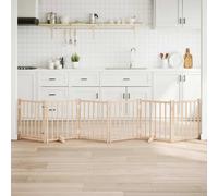 vidaXL Cancello per Cani Pieghevole 6 Pannelli 300 cm Massello Abete, cancello per animali domestici, cancello per cani, cancello per cuccioli per scale